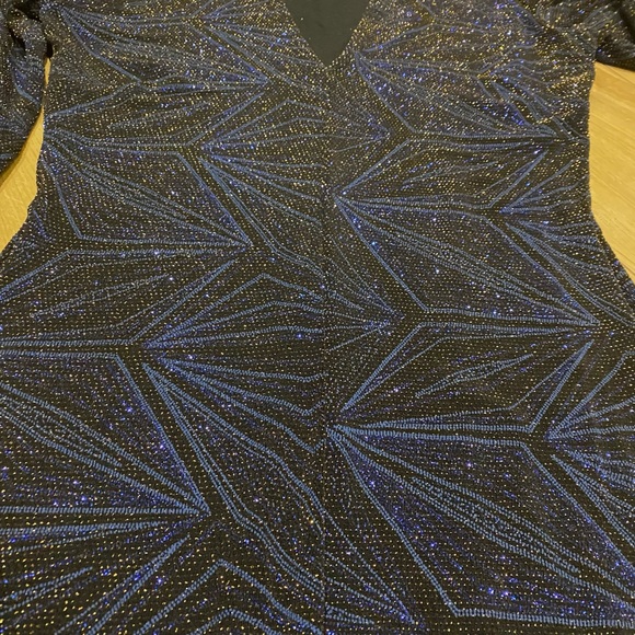 Topshop Blue Bodycon Dress with Shimmery thread - Picture 3 of 3